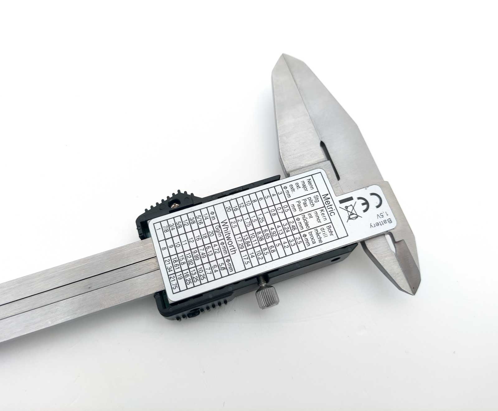 Posuvné měřítko digitální ČSN 25 1238 (ČSN 25 1236), DIN 862, pro leváky, 200mm, KM
