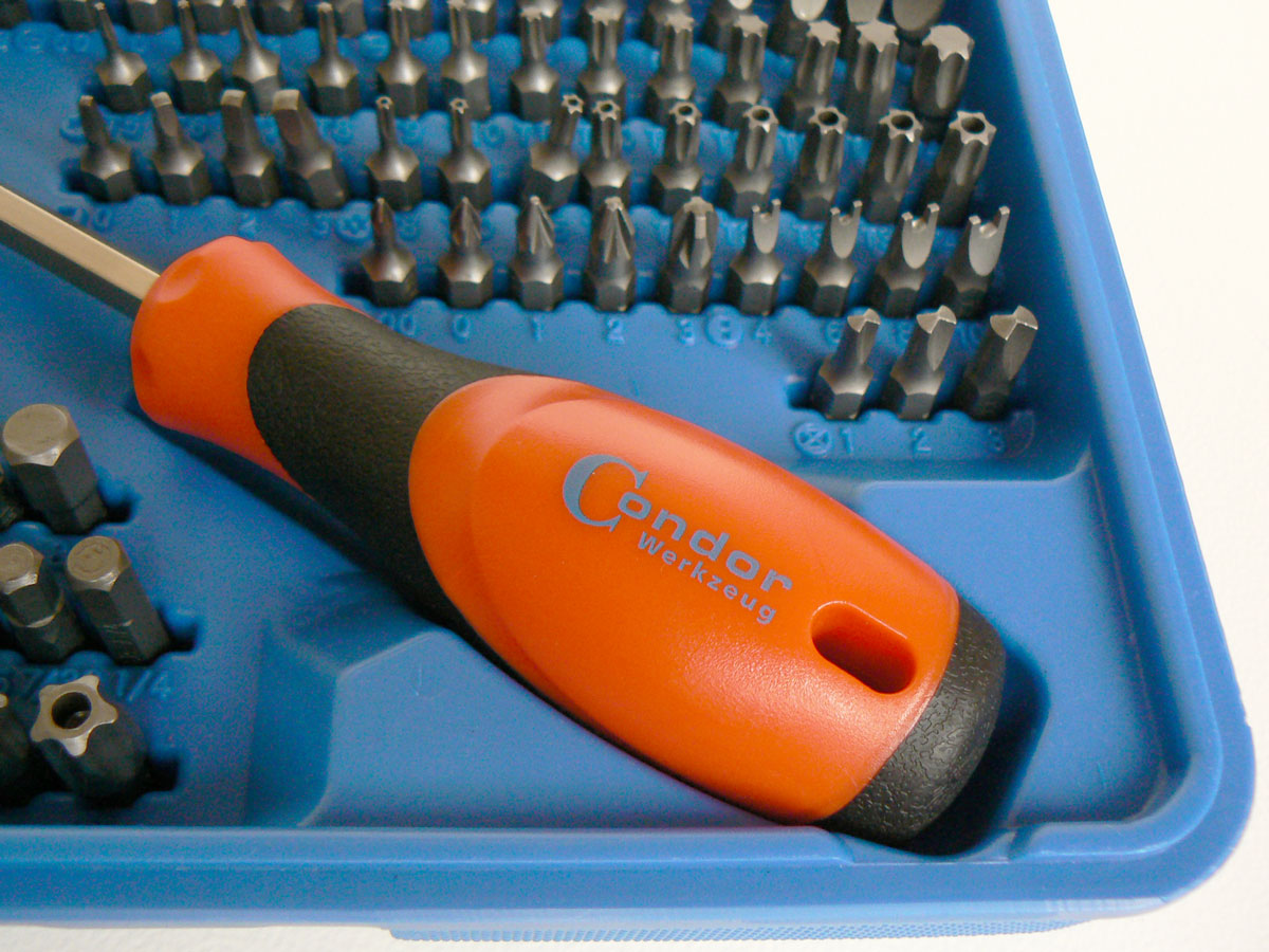 Bity, hlavice nástrčné, šroubovák pro bity 1/4", profi sada 122 dílů, Condor Werkzeug