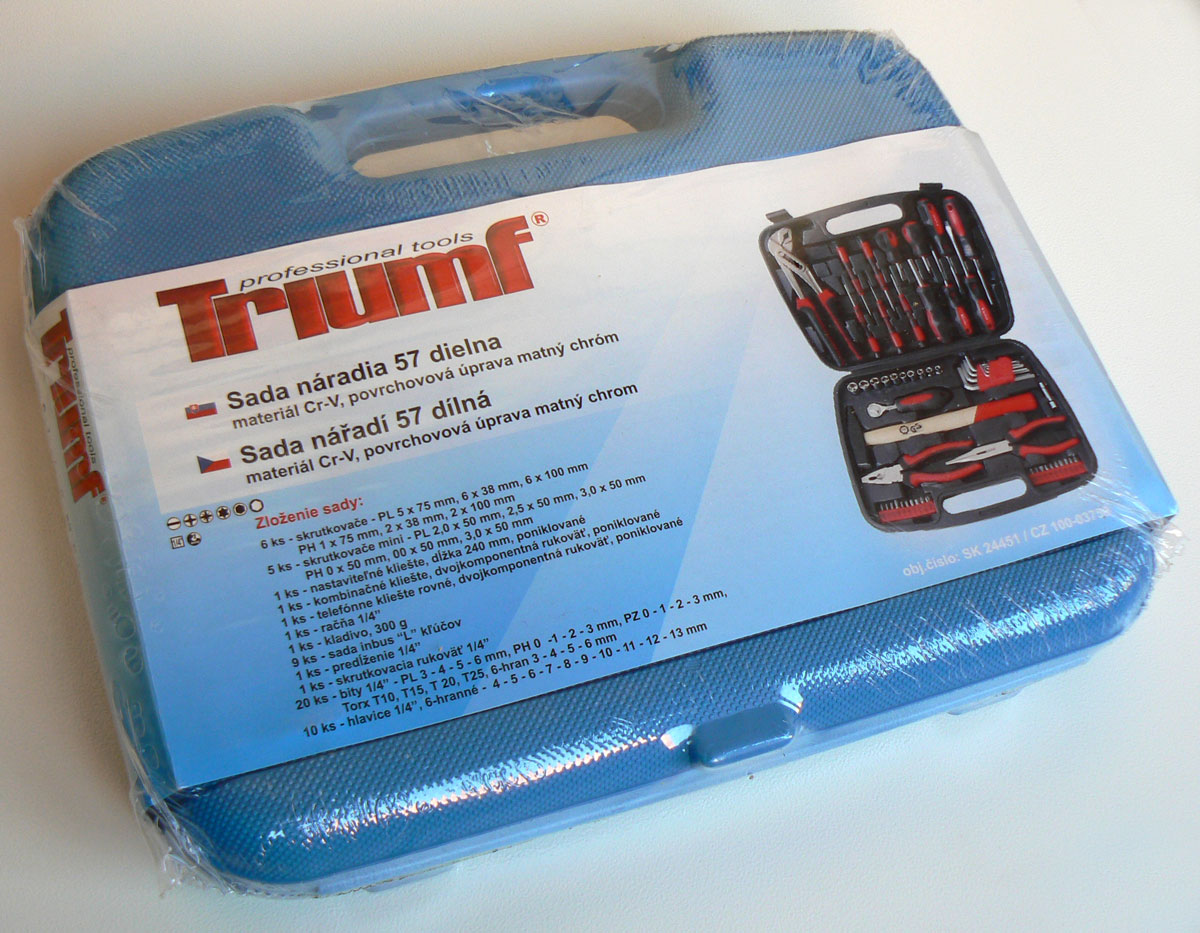 Sada nářadí v kufru, 1/4", Super-Lock 4- 13 mm, 57 dílů, Triumf