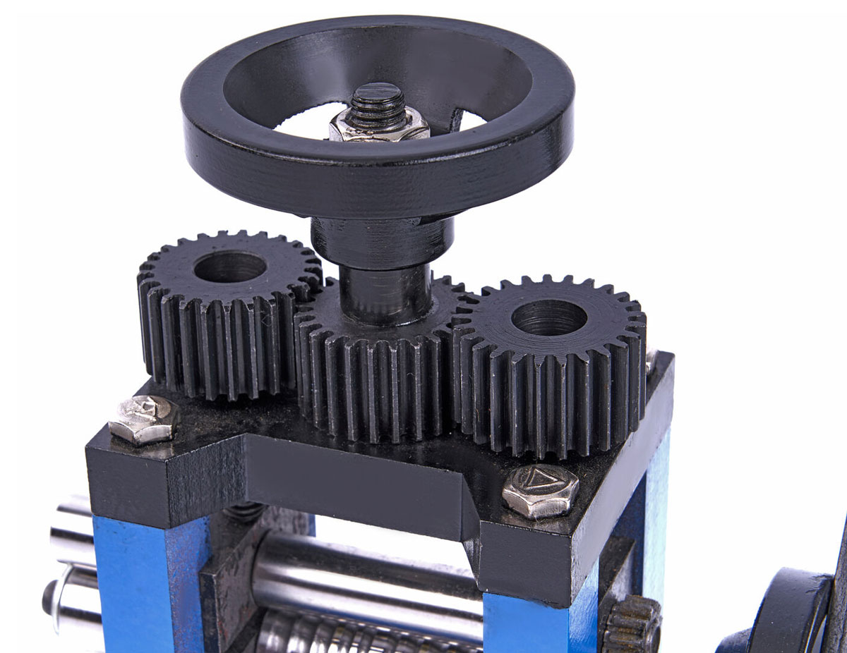 Šperkařská stáčečka-rolovačka plechu se 4 rolnami, 75 + 25 mm, 6 kg - prasklá hřídelka