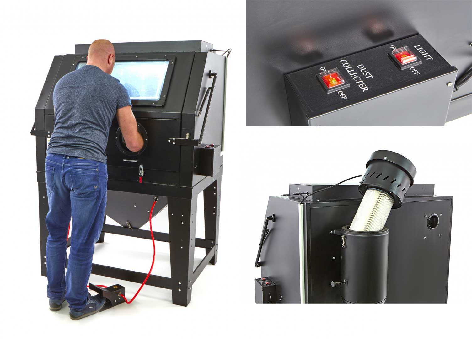 Profesionální pískovací box SBC 500 s odsáváním - kabina pro tryskání (pískovačka)