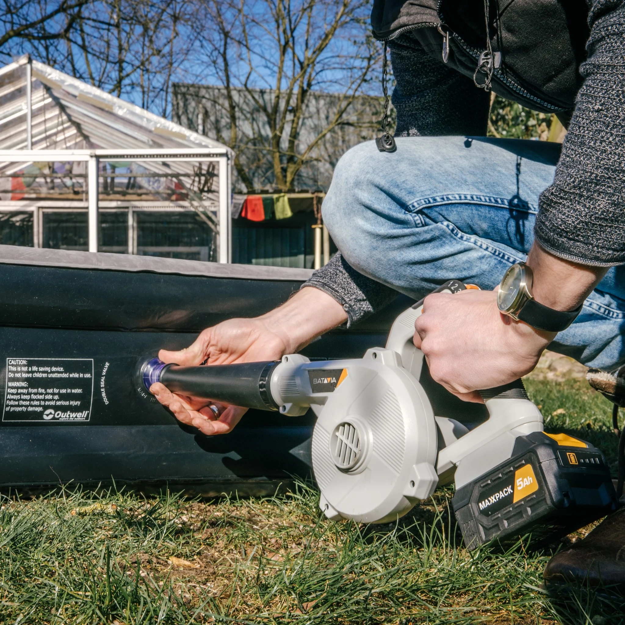 AKU multifunkční fukar na listí, 18V Li-Ion, sací výkon 5KPa, bez baterie a nabíječky, bateriová platforma MAXXPACK BATAVIA