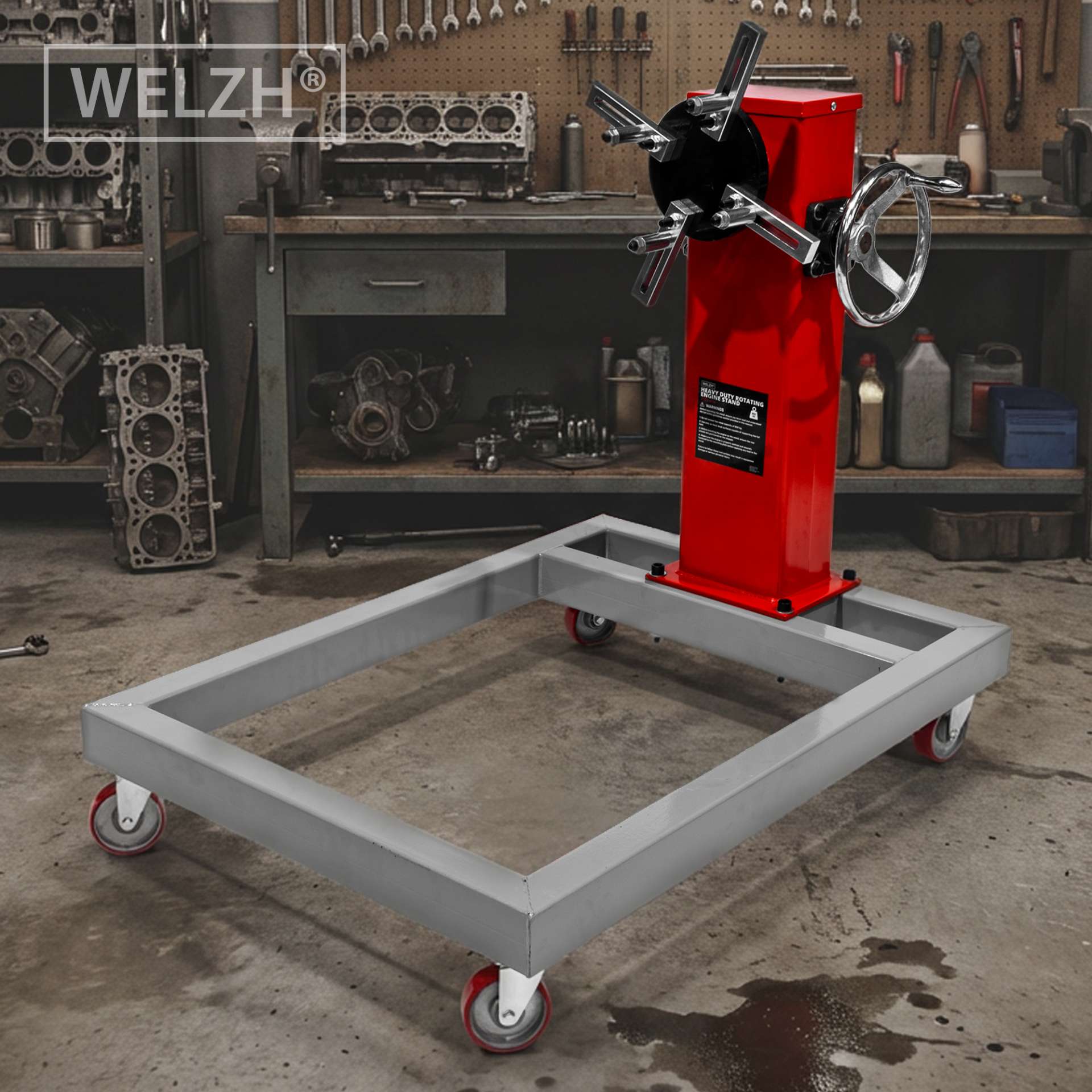 Robustní a odolný otočný stojan na motor, nosnost až 800 kg, Welzh
