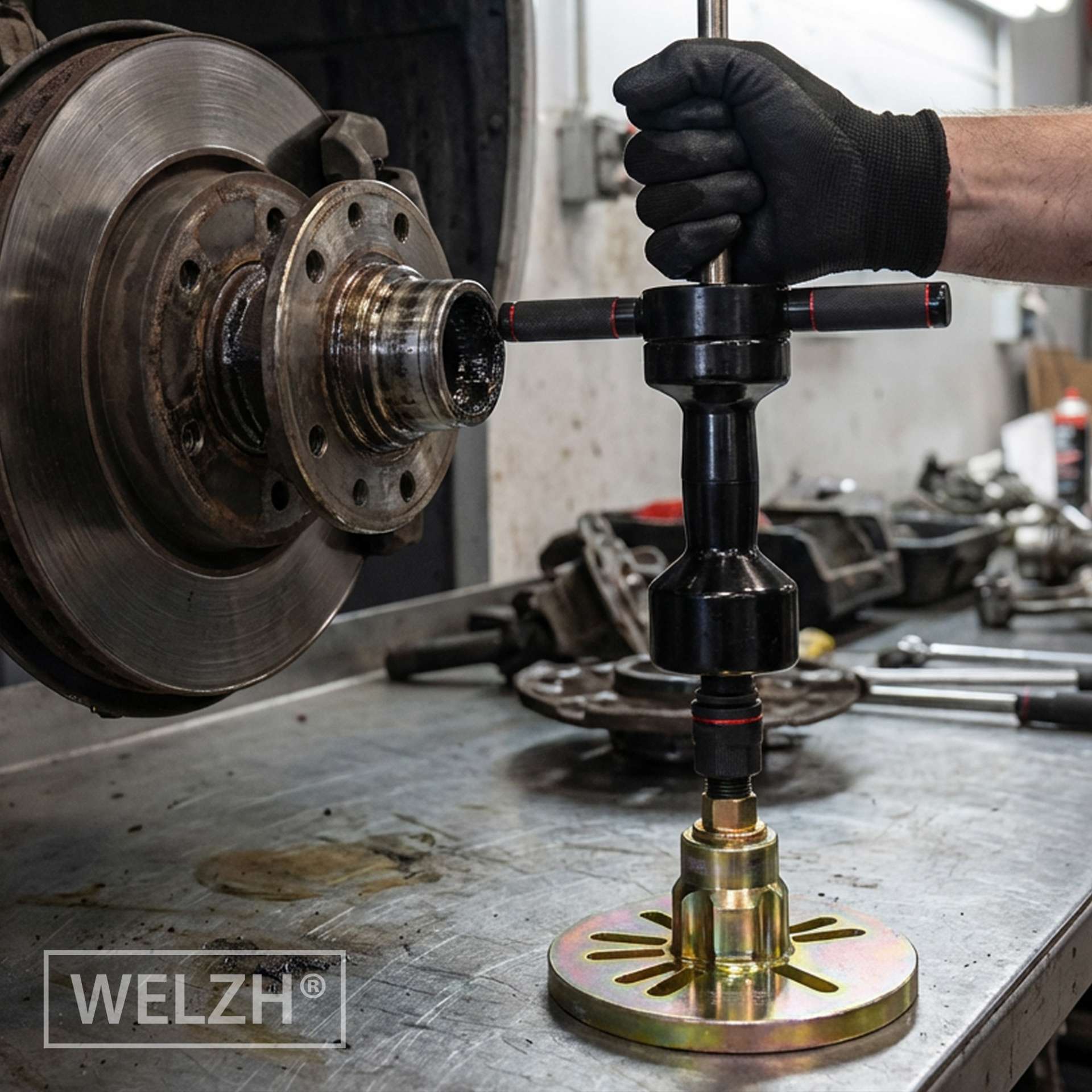 Master sada reverzního (kluzného) kladiva a stahováků nábojů kol pro vysoké zatížení, Welzh