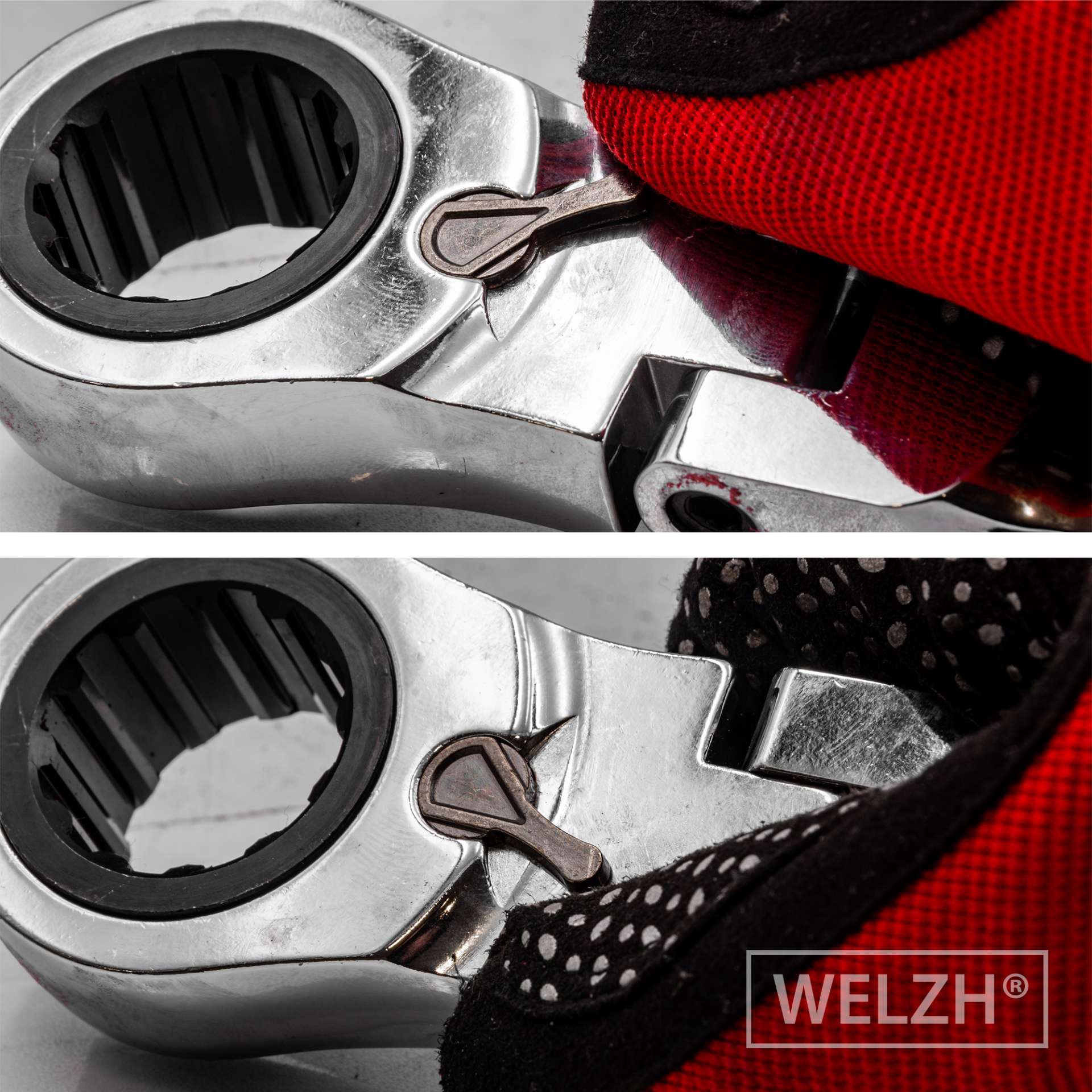 Klíče očkové ráčnové 8 - 24 mm, výkyvné, extra dlouhé, sada 8 dílů, Welzh