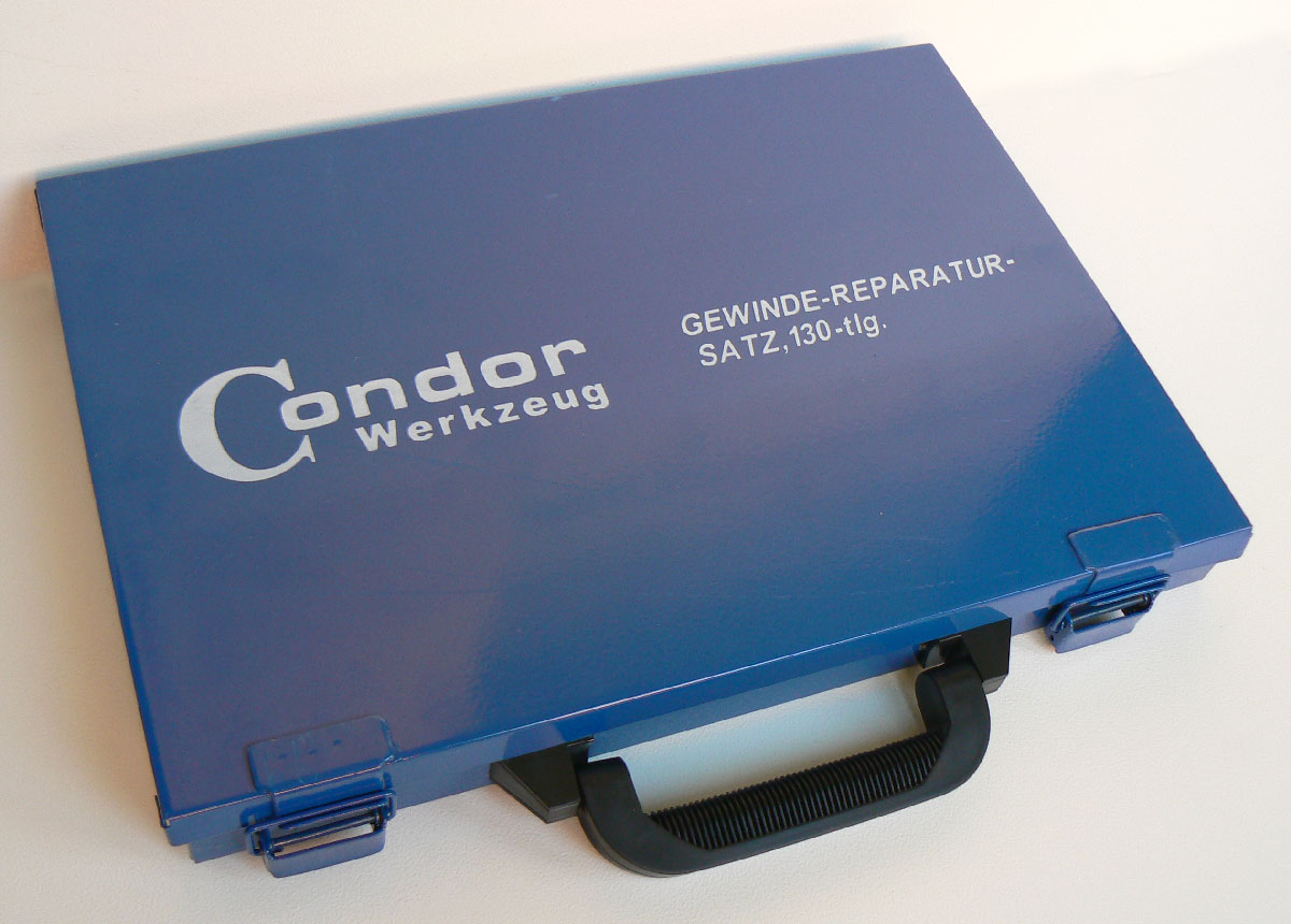 Sada na opravu závitů M6x1.0-M8x1.25-M10x1.5-M12x1.75-M14x1.25 - 130 ks, Condor Werkzeug