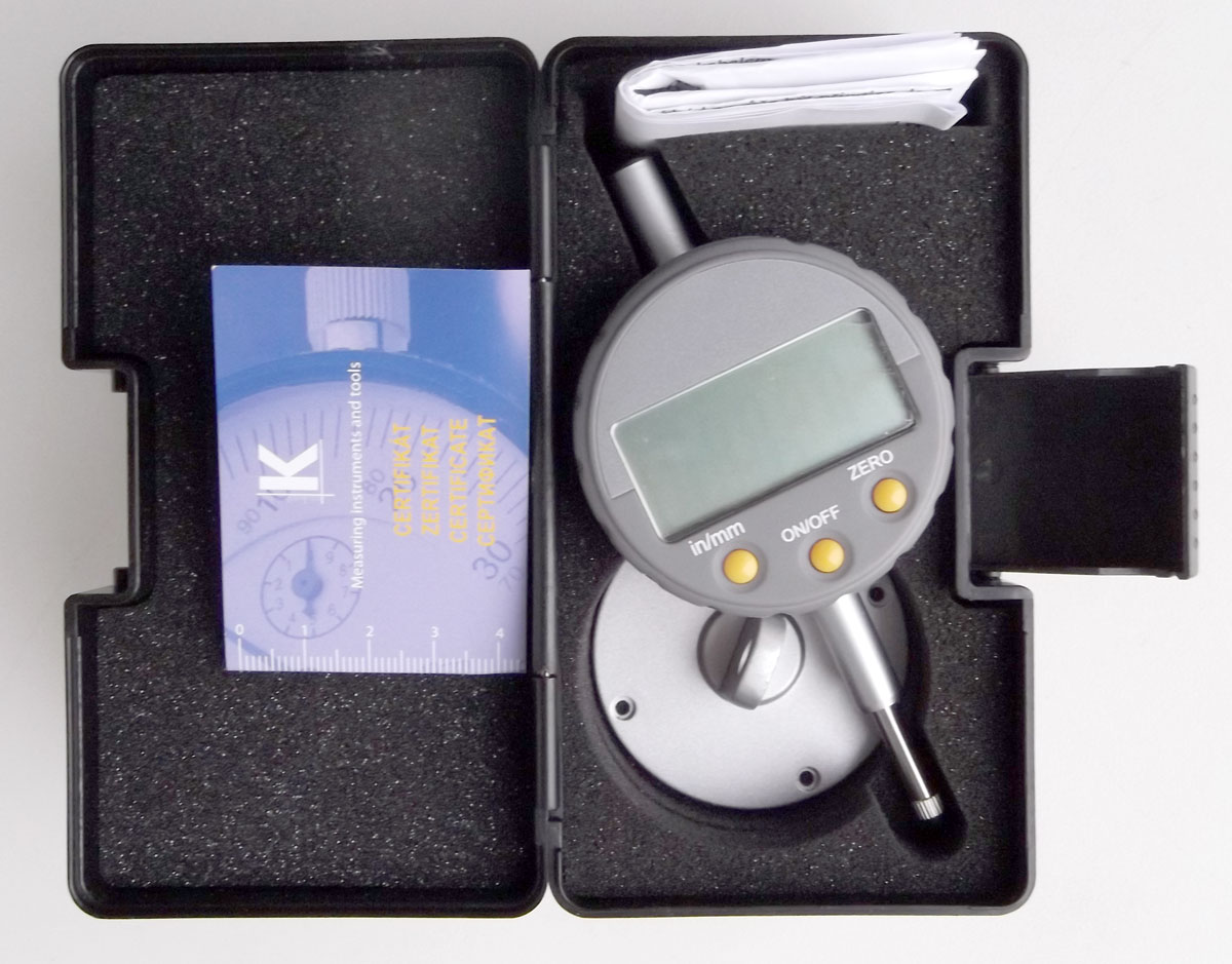 Odchylkoměr (úchylkoměr) digitální, tisícinový - 0.001mm / 0.00005", Data, KM
