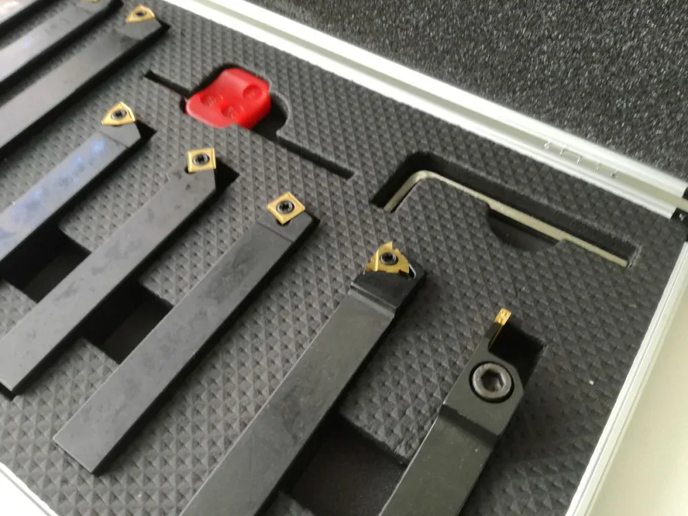 Soustružnické nože 16 mm s výměnnými plátky - sada 9 dílů, Warco