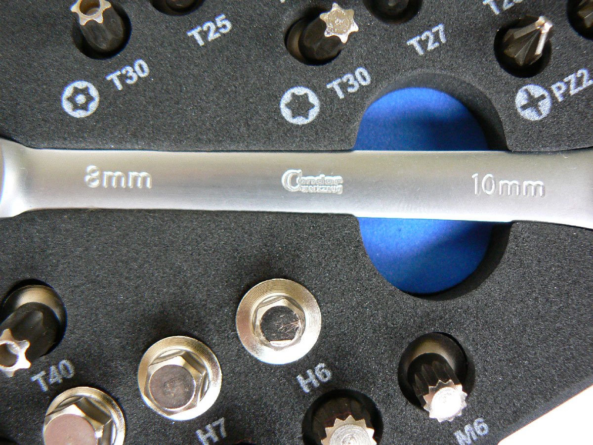 Bity s ráčnovým klíčem, CrV, sada 37 dílů, Condor Werkzeug