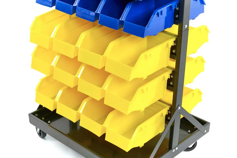 Mobilní úložný rack s 90 zásuvkami