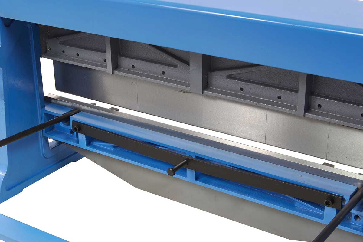 Kombinovaný stroj na plech 1015 - nůžky-stáčečka-ohýbačka plechu, 3 v 1, 1015 mm, 2 ovládací kliky, 240 kg