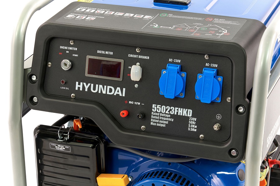 Generátor, elektrocentrála, agregát 5.5 kW, 390cc OHV benzínový motor, HYUNDAI