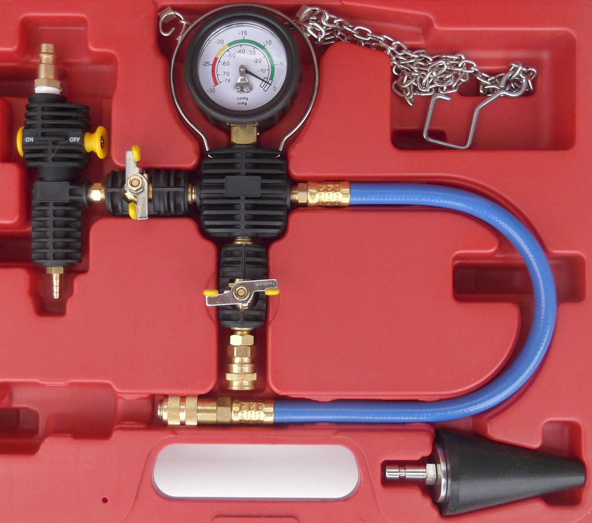 Pneumatický podtlakový plnič chladicí kapaliny, tester těsnosti chlazení, Triumf