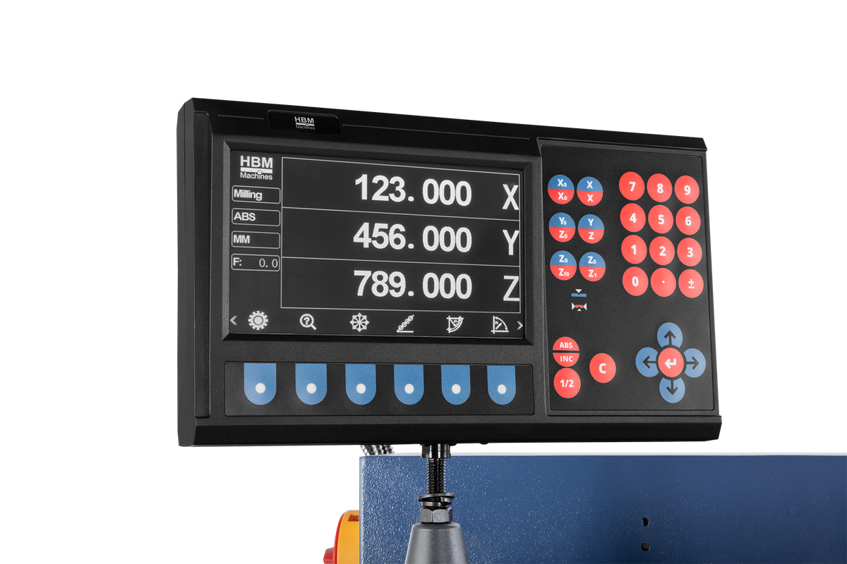 HBM 360 x 1000, profesionální hrotový soustruh na kov, vrtání osy vřetene 50 mm, 3 převodovky v oleji, 3-osé digitální odměřování s LCD, plně vybavený, motor 1.5 kW, 230 V, 650 kg