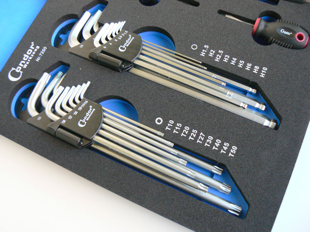 Modul šroubováků a Inbus klíčů, 34 dílů, 565 x 395 x 35 mm, Condor Werkzeug