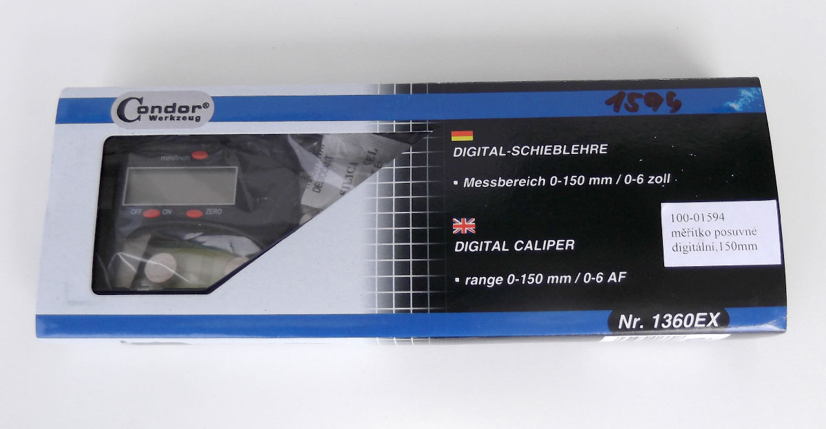 Měřítko posuvné digitální 150 mm, metrické i palcové, mnoho funkcí, Condor Werkzeug