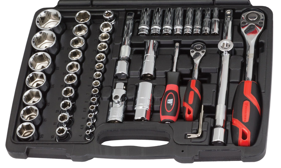 Gola sada 1/4" a 1/2", hlavice a bity, 95 dílů, Welzh