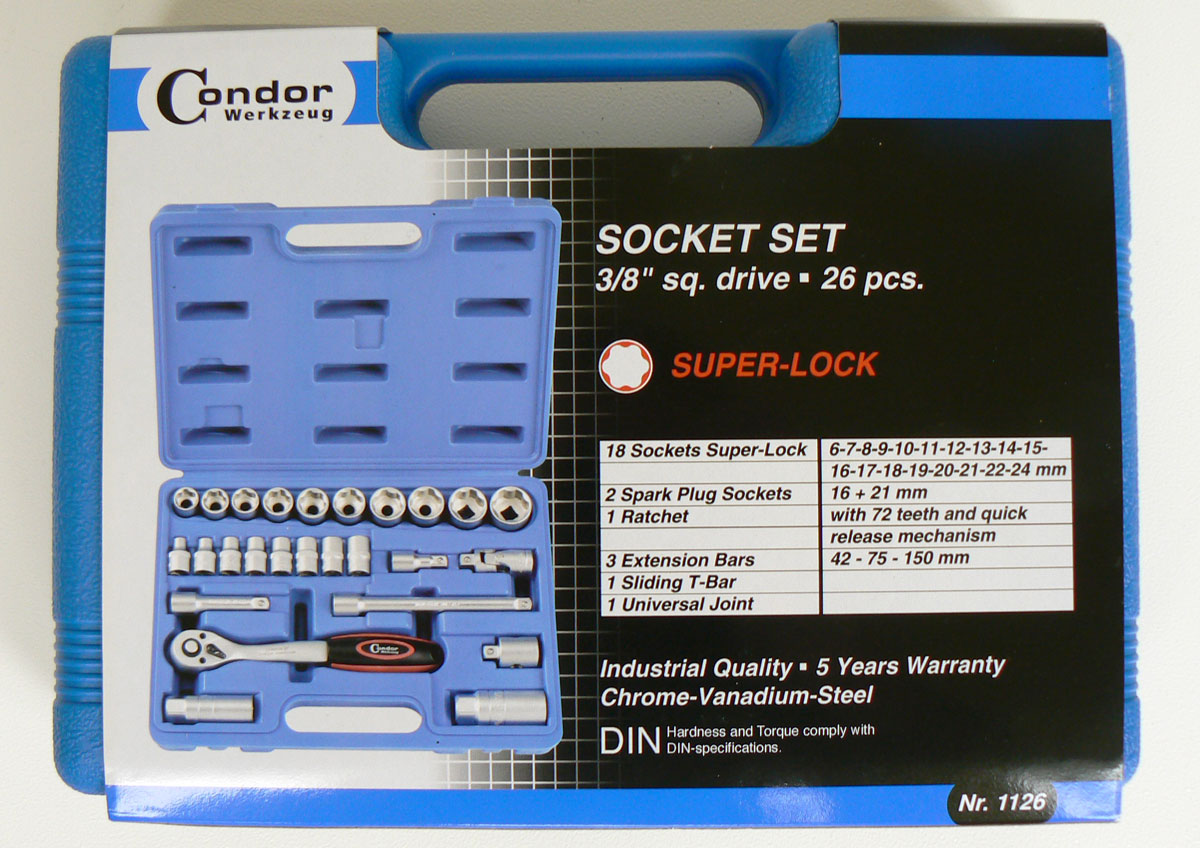 Gola sada 3/8", 26 dílů, Condor Werkzeug