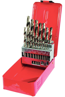 Vrtáky spirálové broušené HSS, 1,0 - 10,0 mm, sada 19 dílů, Triumf