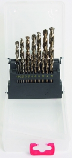 Vrtáky broušené, HSS, 1.0-10.0 mm, 19 dílů, povrchová úprava Rainbow, Triumf