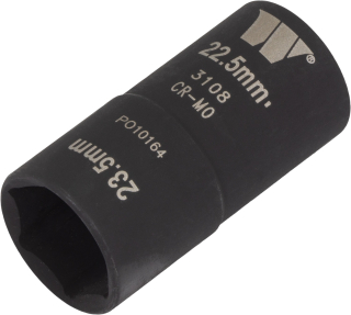 Kombinovaná nástrčná hlavice 1/2", 6 hran, 22.5 mm a 23.5 mm na poškozené matice a šrouby, pro rázové utahováky, CrMo, Welzh