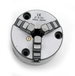 Samocentrovací soustružnické sklíčidlo K11-80 mm, 3 čelisti, DIN 6350