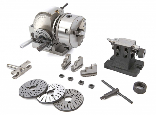BS-1 precizní dělící hlava univerzální, sada s koníkem, dělicími kotoučky a sklíčidlem 160 mm, cca 42 kg