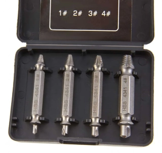 Nástroje na vytahování a odstraňování zalomených a poškozených šroubů, sada 4 díly, Mad Screws model Grabit