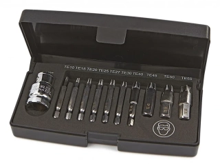 Odstraňovač, povolovač poškozených či zalomených TORX šroubů, sada 11 dílů