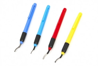 Malé ruční odhrotovače-odjehlovače se svorkou, sada 4 ks