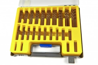 Kobaltové vrtáky HSS-Co, malé rozměry 0.4 - 3.2 mm, sada 150 dílů