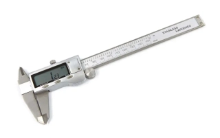 Měřítko posuvné digitální 150 mm, mm/inch, posuvné kolečko pro nastavení palcem, kovové tělo, zobrazení i pro palcové zlomky