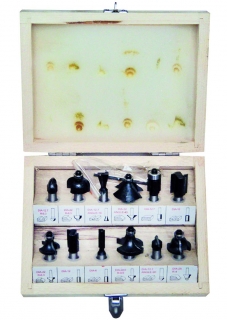 Frézy stopkové 8 mm pro vrchní frézky na dřevo, sada 12 dílů, Work Plus