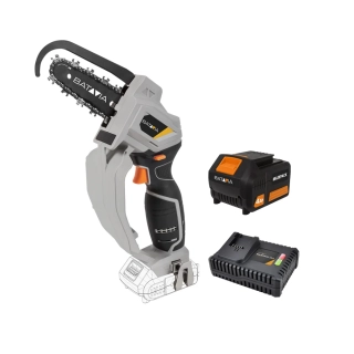 AKU elektrická řetězová pila, jednoruční AKU pilka na větve, 18V Li-Ion, délka lišty 156mm, hloubka řezu 110mm, vč. 4,0Ah baterie a nabíječky, bateriová platforma MAXXPACK, NEXXSAW V2 BATAVIA