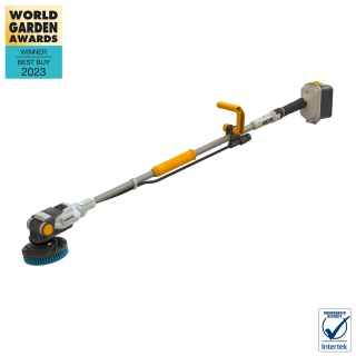 AKU bezdrátový rotační čistící kartáč TWIN BRUSH na všechny druhy povrchů, rotační kartáč na čištění solárních panelů a bazénů, 18V Li-Ion, bez baterie a nabíječky, bateriová platforma MAXXPACK BATAVIA