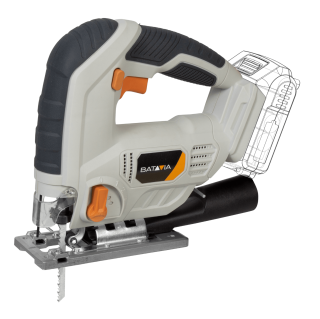 Aku bezdrátová přímočará, stavitelná pilka, 18V Li-Ion, bez baterie a nabíječky, bateriová platforma MAXXPACK BATAVIA