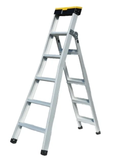 Hliníkový multifunkční kombinovaný žebřík 3v1, 6 až 9 příček, pracovní výška až 3,5 m, s přihrádkou na nářadí, nosnost 150 kg, BATAVIA