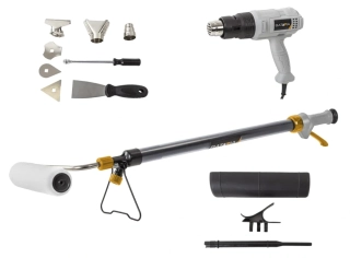 Renovační sada pro odstranění staré barvy a nanesení nové, horkovzdušná pistole 1.800 W + malířský váleček s integrovaným zásobníkem na 520 ml barvy BATAVIA