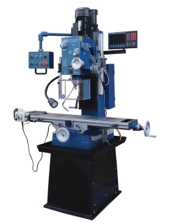 HBM BF 55 DRO-LCD robustní frézka na kov, ISO 30, 3-osy DRO, chlazení, velký stůl, 3f - 600 kg