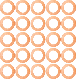 Náhradní měděné podložky ze sady 44388-WW, 25 kusů, Welzh