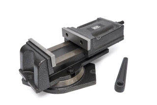 Litinový strojní svěrák 95 mm odnímatelnou otočnou základnou pro strojní obrábění