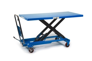 Manipulační vozík s hydraulickým širokým stolem, nosnost až 500 kg, hmotnost 136 kg
