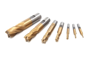 Fréza z rychlořezné oceli HSS-TiN, 4 břity, dřík 6 mm, průměr 2 mm