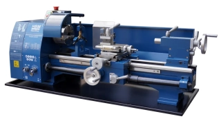 HBM 250 x 550, hrotový soustruh na kov, řemenový pohon, převodovka posuvů norton, plně vybavený, 1f, 750 W, 140 kg