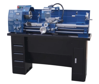HBM 320 x 900 Vario, hrotový soustruh na kov s podstavcem, vario otáčky řízené invertorem, převodovka posuvů, plně vybavený, 1.5 kW, 1f