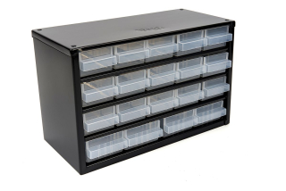 Kovový úložný box s 19 zásuvkami 16 x 30,6 x 19,5 cm