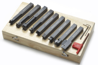 Soustružnické nože 10 mm s výměnnými plátky, sada 9 dílů, Warco