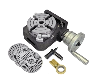 HV4, horizontálně-vertikální otočný stůl 100 mm, 3 dělicí kotoučky, Warco