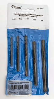 Vrtáky levotočivé, sada 5 dílů, broušené HSS