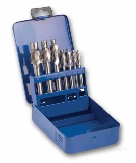 Záhlubníky stupňové pro zapuštěnou hlavu šroubu - sada 7 dílů, HSS, Warco